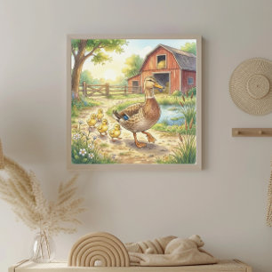 Ankamma och ankungar Nursery Poster