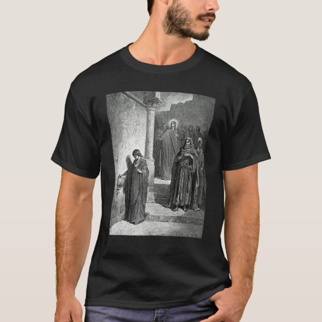 Änkan är Mite Gustave Dore Biblical Art T Shirt (Framsida)