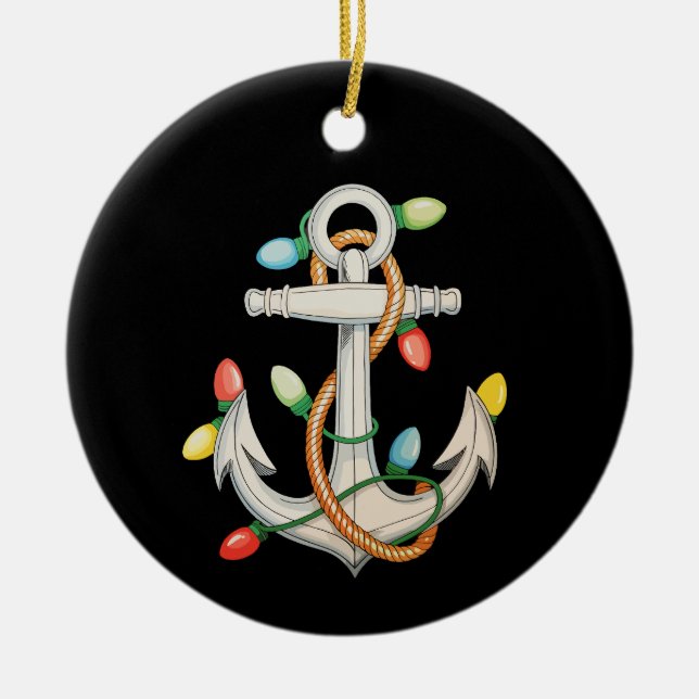 Ankar Jul Xmas Ljus Segling Kryssningsbåt Julgransprydnad Keramik (Framsidan)