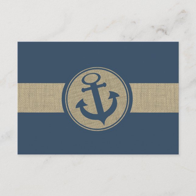 Ankar Marinblå Ränder Strand Bröllop Svar (Framsida)