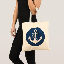 Ankar nautisk symbol klassisk vit marinblå