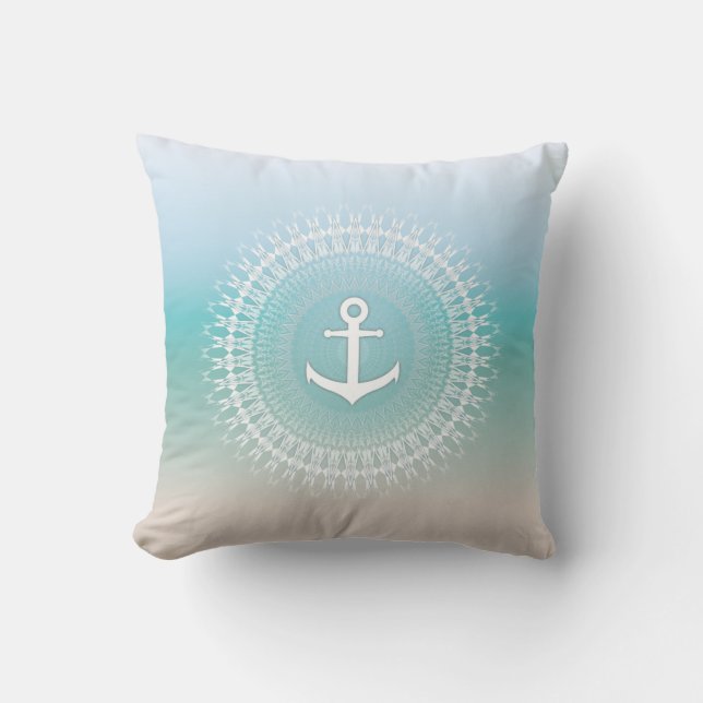 Ankar Och Mandala Maritim Modern Kudde (Framsida)