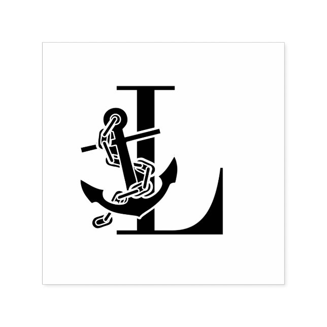 Ankar över enkel initialmonogram självfärgande stämpel (Design)