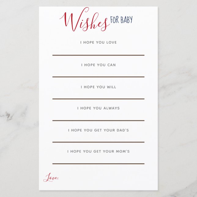 Ankar Röd Vit Blå Marin önskan för Bebis (Framsida)