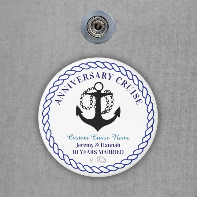 Ankar Rund Anpassad årsdag Kryssning Kabin dörr Magnet (Anchor Round Custom Anniversary Cruise Cabin Door Magnet
)