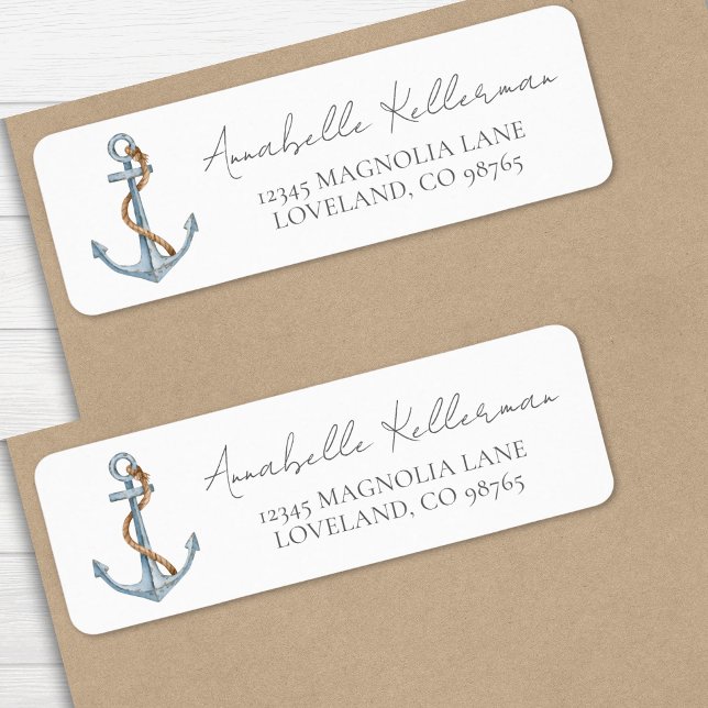 Ankar Sjöfart Returadress Etikett (Anchor Nautical Return Address label)