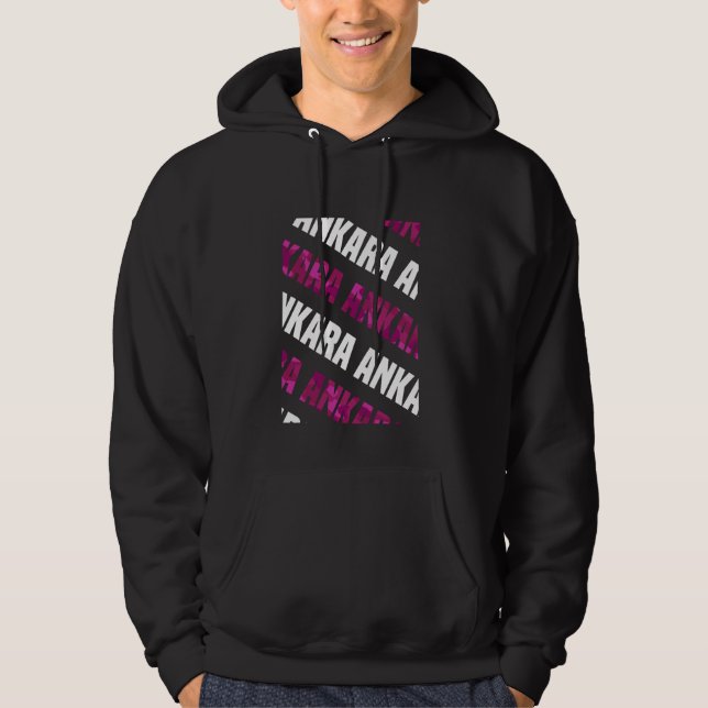 Ankara Camo Mönster Rosa Camouflage Hoodie (Framsida)