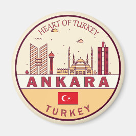 Ankara Turkey City Skyline Emblem Magnet
