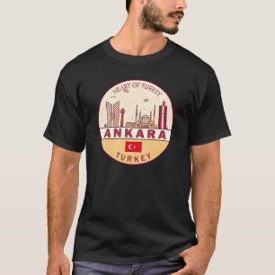 Ankara Turkey City Skyline Emblem T Shirt