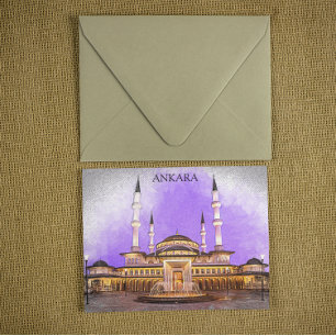 Ankara Turkey Kocatepe Mosque Vykort