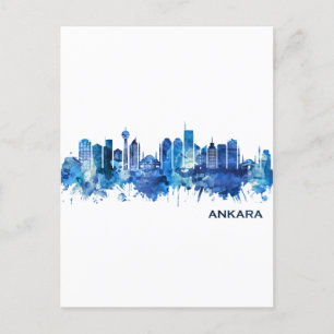 Ankara Turkey Skyline Blue Helg Vykort