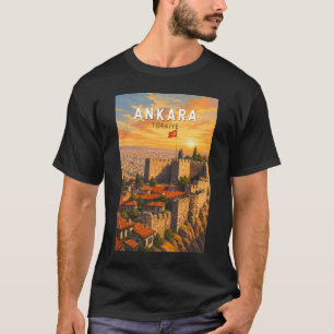 Ankara Turkiet Illustration Resa Konst Vintage T Shirt