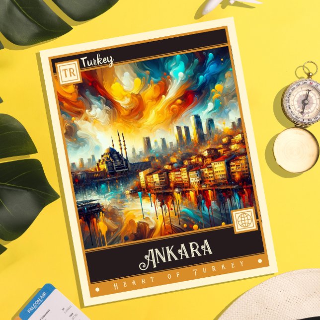 Ankara, Turkiet | Måla Vintage Vykort (Skapare uppladdad)