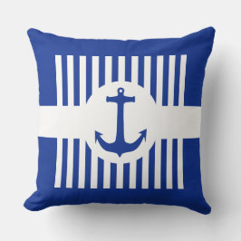 Ankarblå & rand + dina idéer kudde