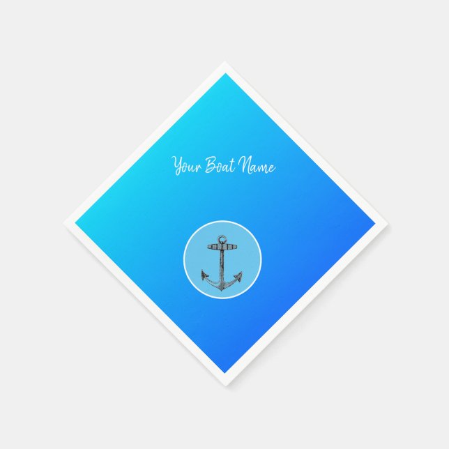 ankare i havet - er båt namn pappersservett (Hörn)