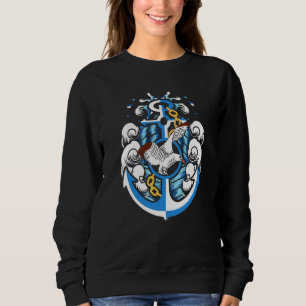 Ankare med kedjevågor och måsar hav och kust t shirt