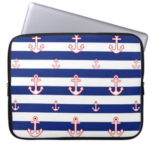 Ankarer på Rand Nautical Mönster Laptop Fodral