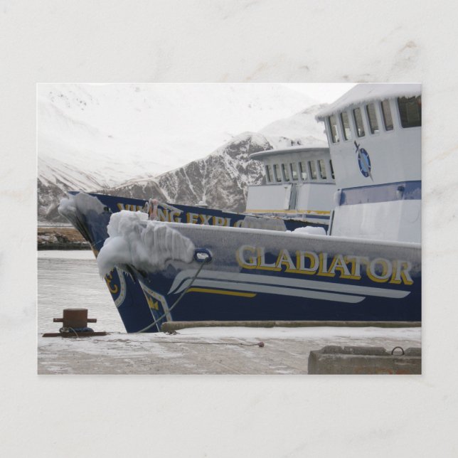Ankares with Freezing Spray, Dutch Harbor, AK Vykort (Framsida)