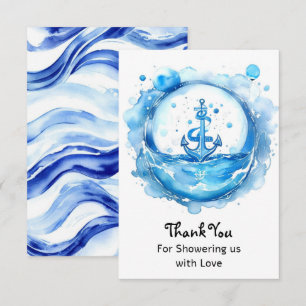 Ankarfärger och Vinkara: Nautiskt nautiskt babysko Tack Kort