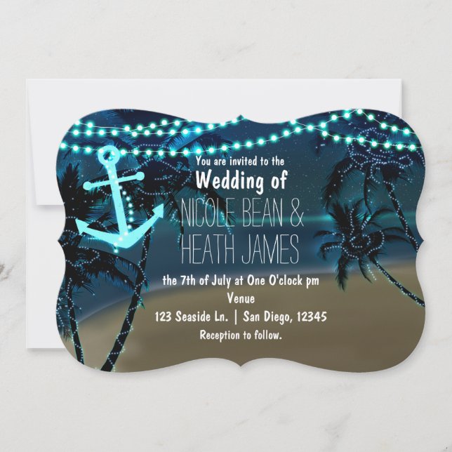 Ankarljus & Palmer Bröllopsinbjudningar Inbjudningar (Framsida)