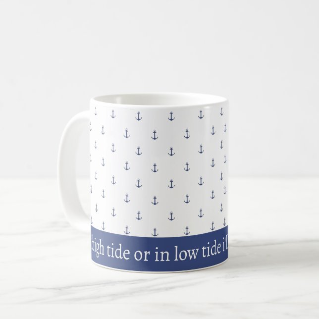 Ankarna ute strand kaffemugg (Framsida vänster)