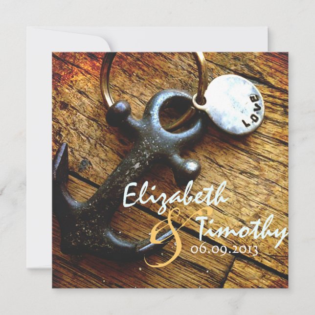 Ankarör för inbjudan till Kärlek-bröllop (Framsida)