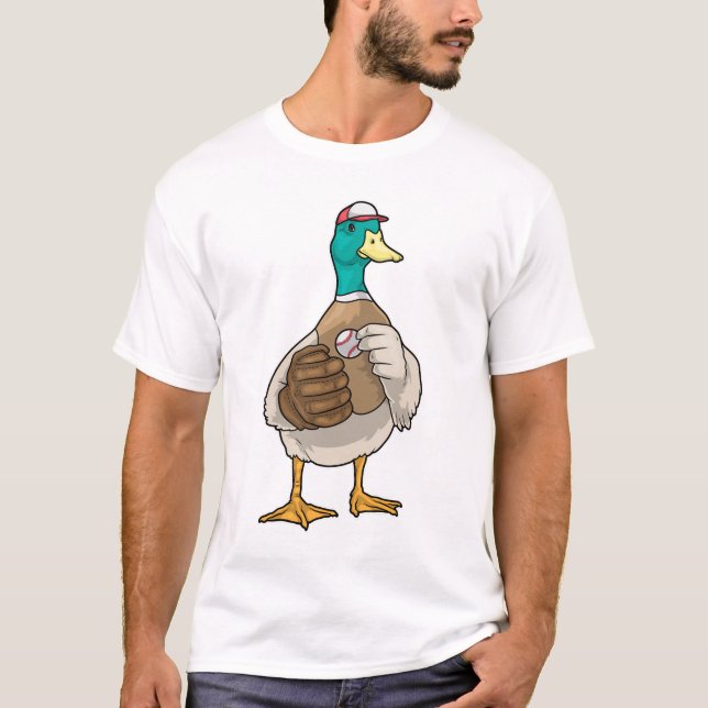 Ankbaseboll Basebollhandske Sport T Shirt (Framsida)