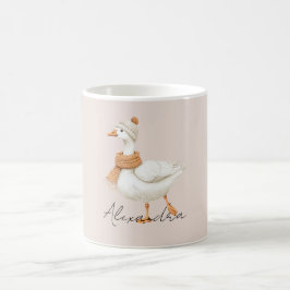 Ankdam med orange halsduk kaffemugg