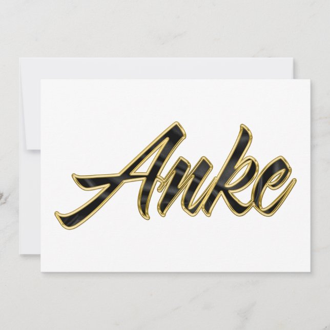 Anke black gold Lettering Karte Kort (Framsida)