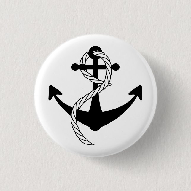 Anker schwarz weiss Button Knapp (Framsida)