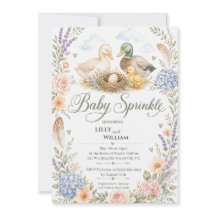 Ankfamilj En syskon Baby Sprinkle Inbjudan