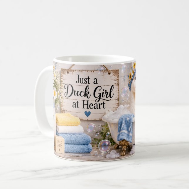 Ankflicka i hjärtat-mugg kaffemugg (Framsida vänster)