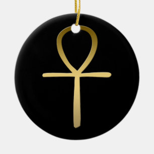 Ankh argt egyptiskt symbol julgransprydnad keramik