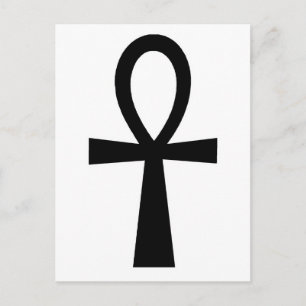 Ankh Egyptian Hieroglyphic Symbols Life Nyckel Bla Vykort