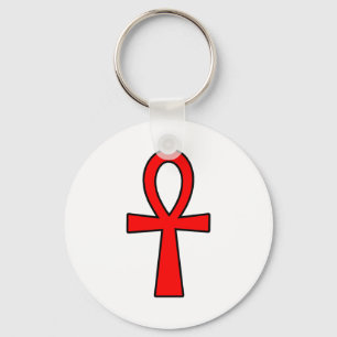 Ankh Egyptian Hieroglyphic Symbols Life Nyckel Red Nyckelring