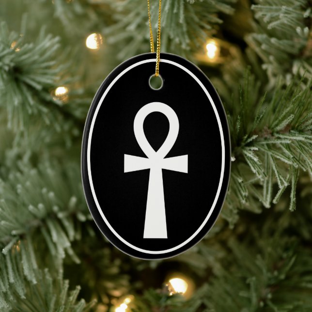 Ankh Egyptian Symbol Julgransprydnad Keramik (Träd)
