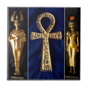 Ankh Egyptisk guds gudinna staty Kakelplatta