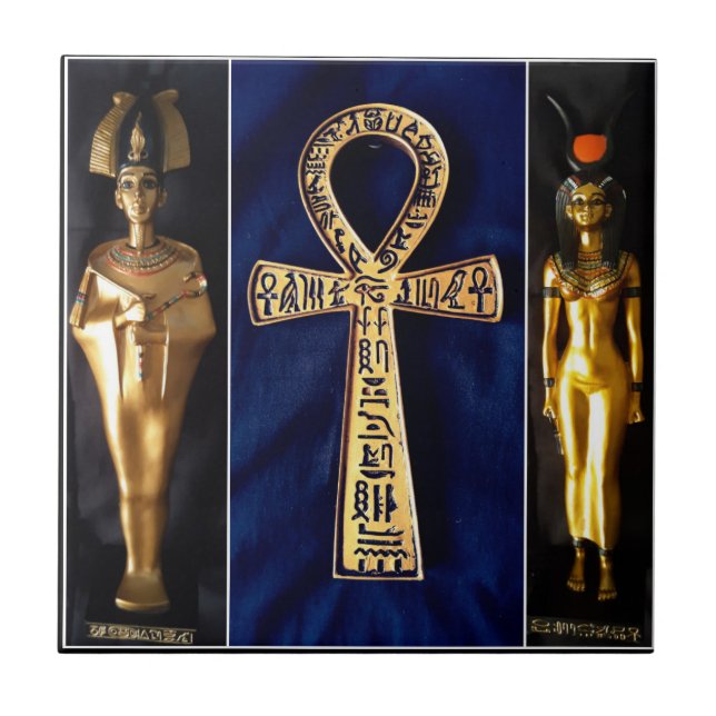 Ankh Egyptisk guds gudinna staty Kakelplatta (Framsidan)