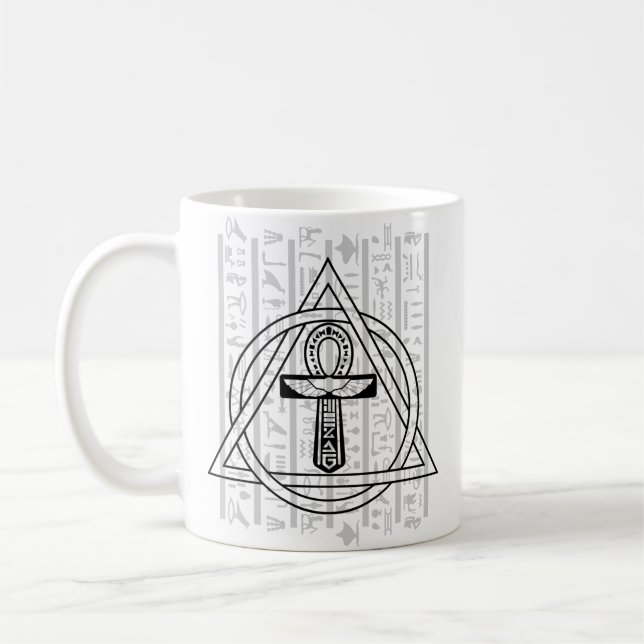 Ankh - Egyptiska hembiträdet Hieroglyfer Mugg (Vänster)