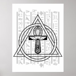 Ankh - Egyptiska Hieroglyfer Poster