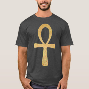 Ankh Guld Ankh Symbol w Egyptian Ankh Kor T Shirt