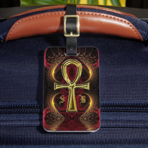 Ankh Guld Goddess Anpassningsbar Initialer Bagagebricka