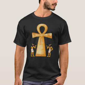 Ankh Key Of Life On Hieroglyph T Shirt