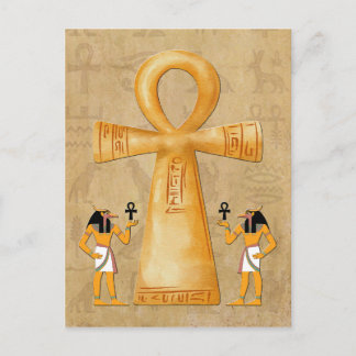 Ankh Key Of Life On Hieroglyph Vykort