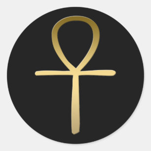 Ankh kor egyptisk symbol runt klistermärke