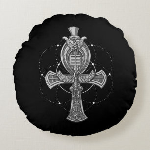 Ankh koröga av Horus det forntida egyptiska Rund Kudde