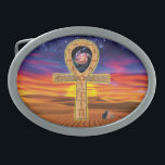 Ankh Oblong Bälte Buckle<br><div class="desc">I över 5 000 år har Ankh varit en symbol för evigt liv. Ankh utgör en nyckel som representerar en kvinnlig/manlig union och livscykeln. Ovalhanteringen i nyckel har ingen början och inget slut, vilket är en helig evighet. Kor vilar på jorden, precis som Sol vid horisonten där det stiger och...</div>