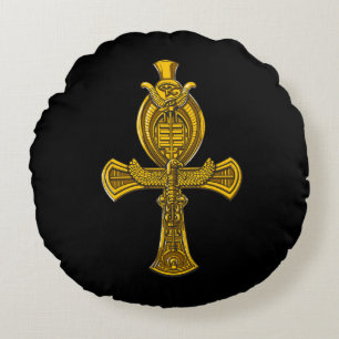 Ankh öga av Horus det forntida egyptiska sakrala Rund Kudde