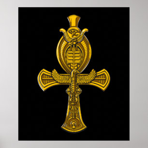 Ankh Öga om Horus Ancient Egyptian Helig Symbol Poster