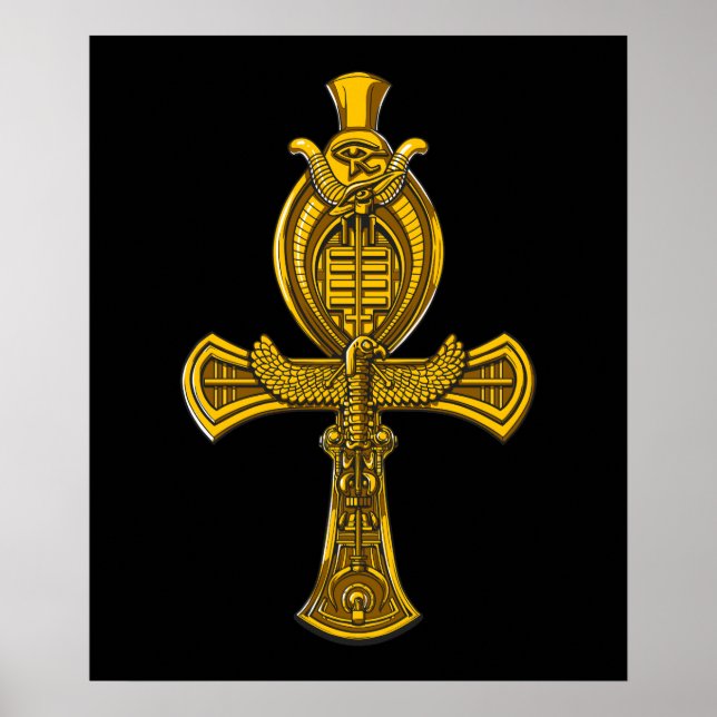 Ankh Öga om Horus Ancient Egyptian Helig Symbol Poster (Framsidan)